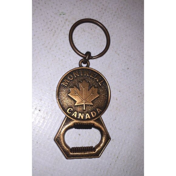 Montreal Canada Bronze Colored Bottle Opener Key Chain -  4" - Picture 1 of 3